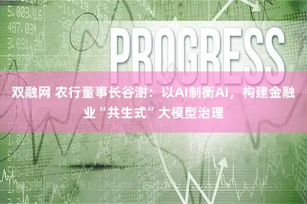 双融网 农行董事长谷澍：以AI制衡AI，构建金融业“共生式”大模型治理
